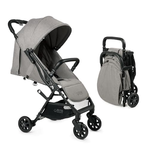 Lightweight Travel Stroller for Baby & Toddlers - Easy Fold & Compact Stroller with Canopy, Storage Basket, Multi-Position Recline & Convenient One-Hand Fold (Grey)