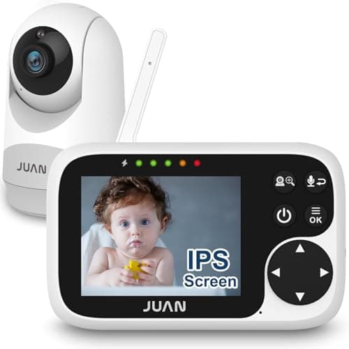JUAN Video Baby Monitor with Camera and Audio - No WiFi Baby Camera Monitor with 3.2'' IPS Screen for Kids/Pets/Elderly, Pan/Tilt/Zoom Camera, 1000FT, Night Vision, VOX Mode